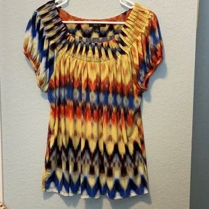 🌿 Style & Co. Multi Colored Pleated Short Sleeve Top 🌿